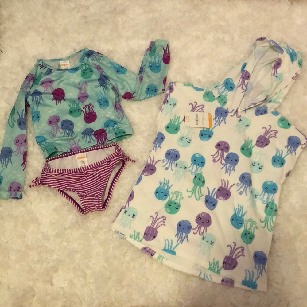 Gymboree bathing suit with cover up, size 3T